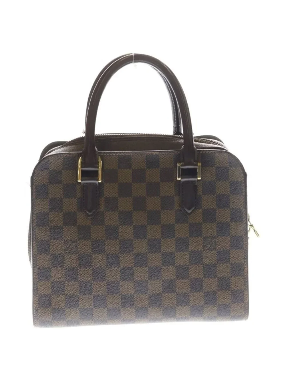 Louis Vuitton Damier Triana Handbag Brown Leather Gold